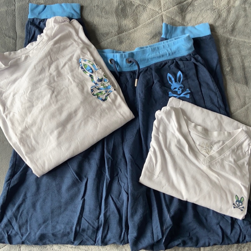 Psycho Bunny shirt and pant bundle. Gently worn.